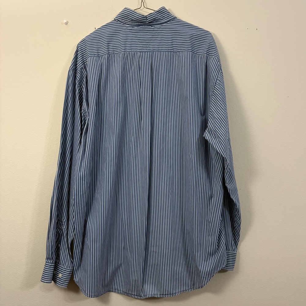 Vintage Tommy Hilfiger Striped Button Up shirt men XL blue white long sleeve cl - Picture 5 of 6